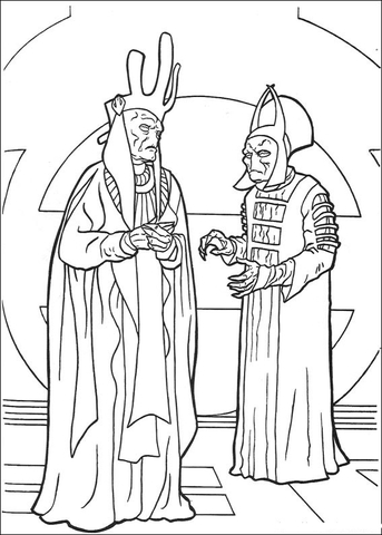 Nute Gunray And Rune Haako Coloring Page